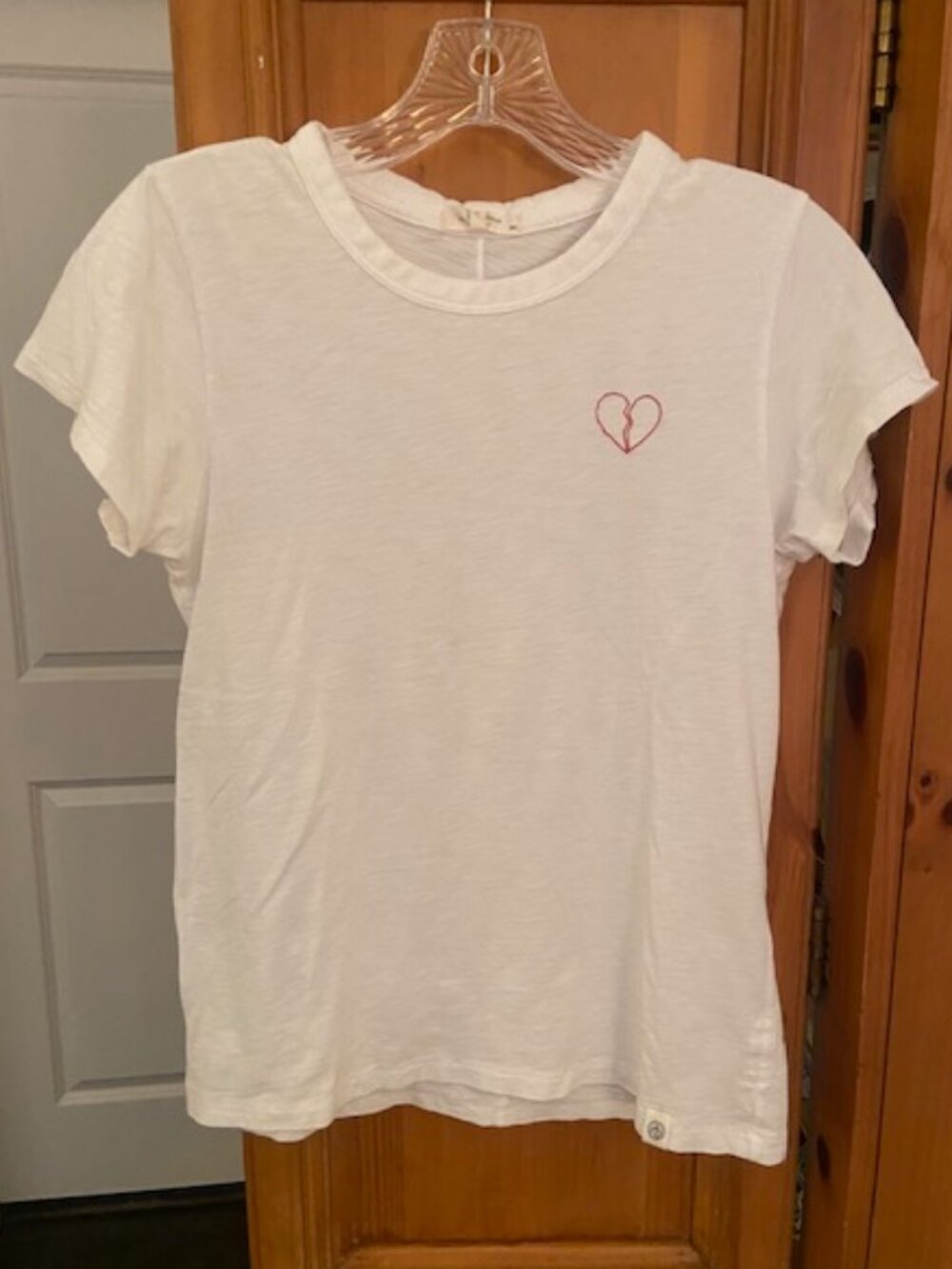 Rag & Bone Broken Heart White Tee in size S